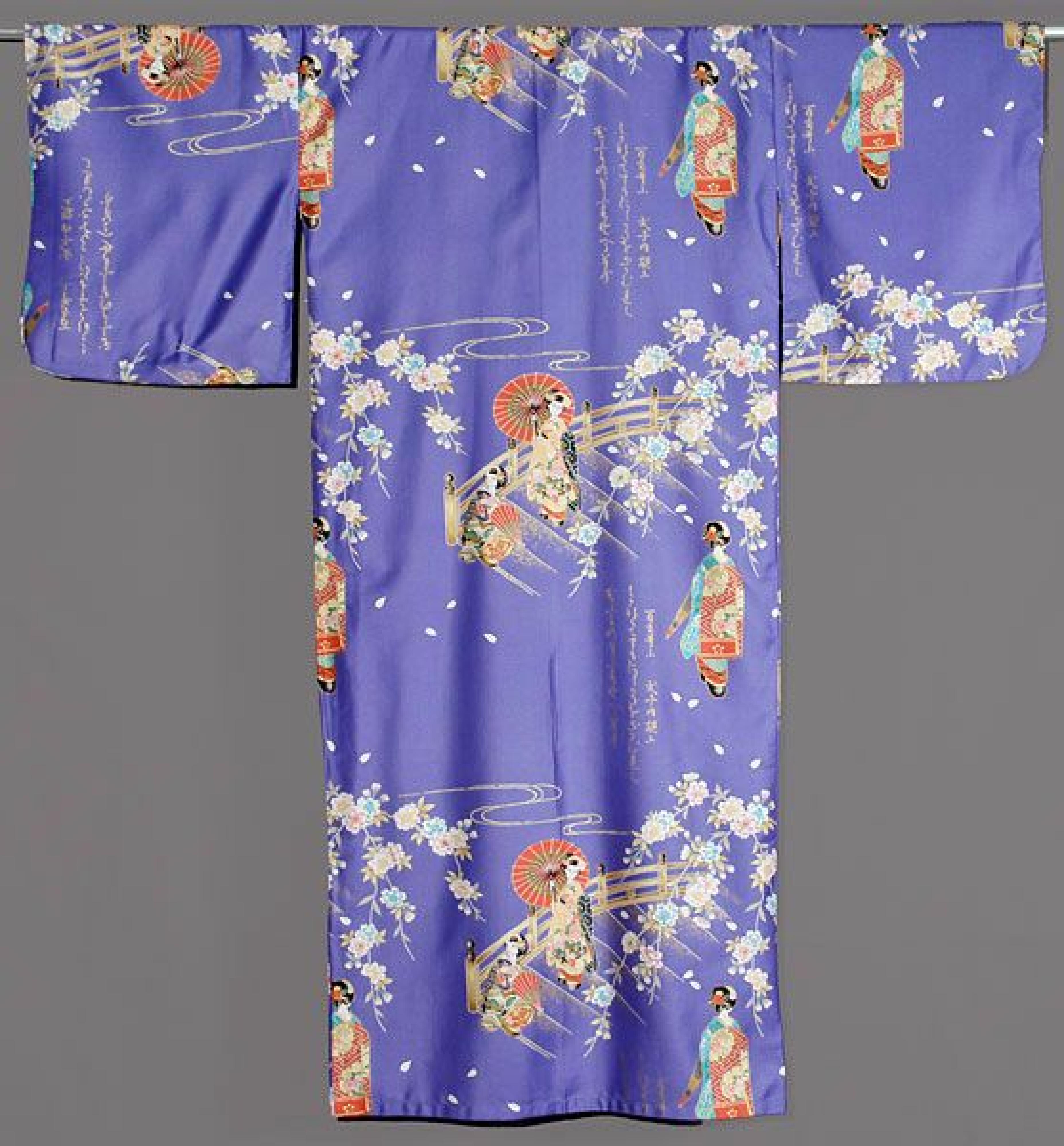 Damen Kimono Maiko lila-blau