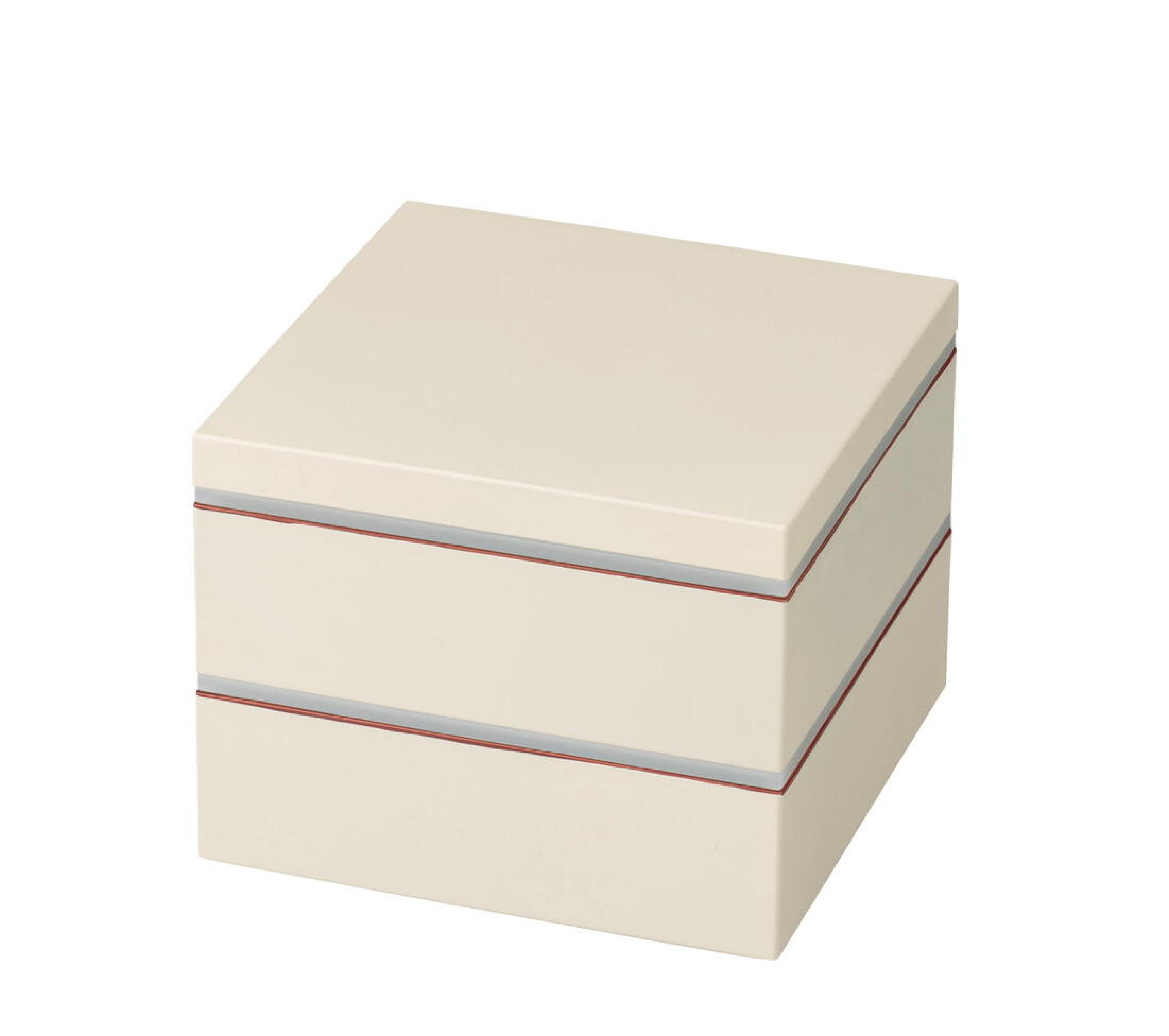 Etagendose Ivory mit braunem Rand beige