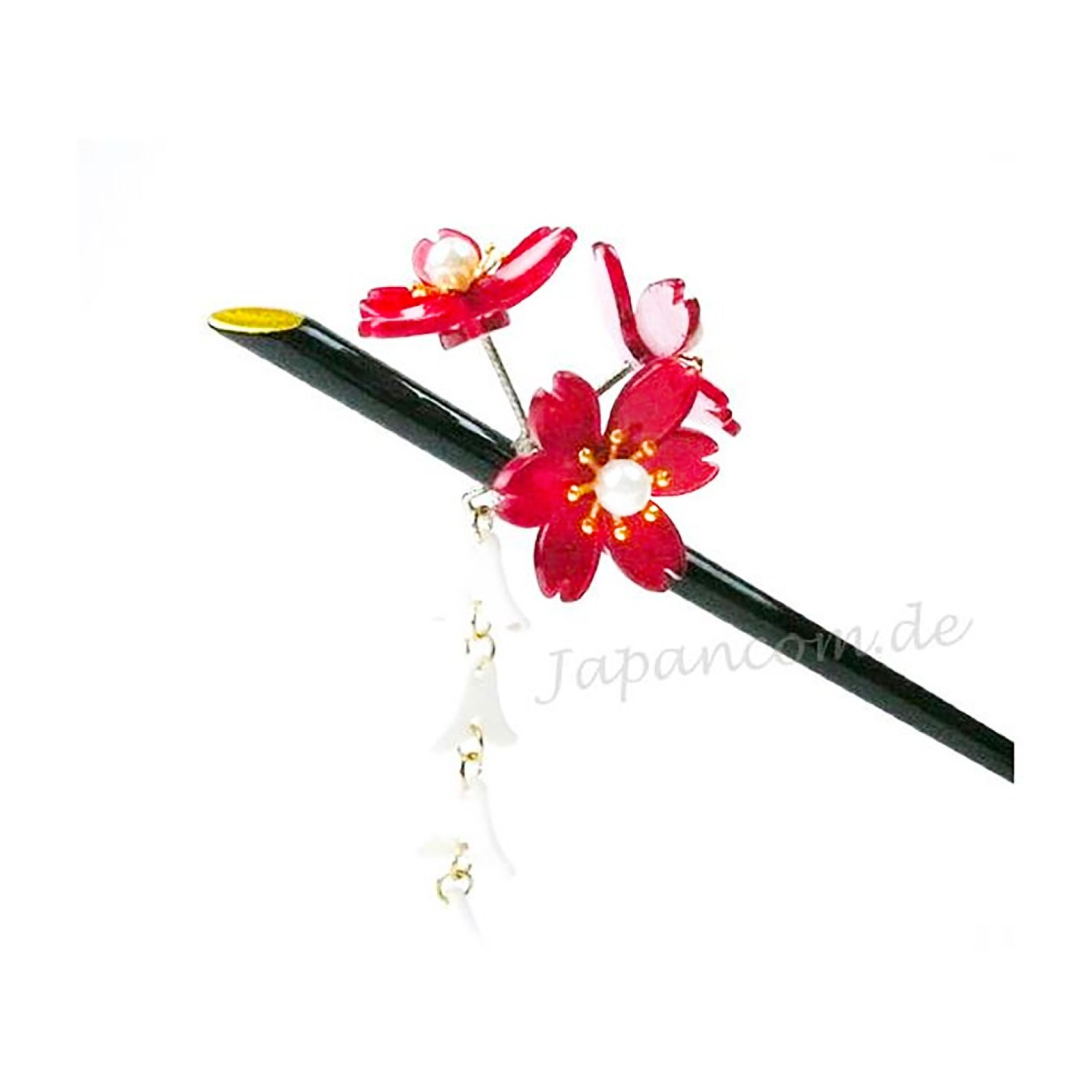 Kanzashi Haarnadel Sakura rot