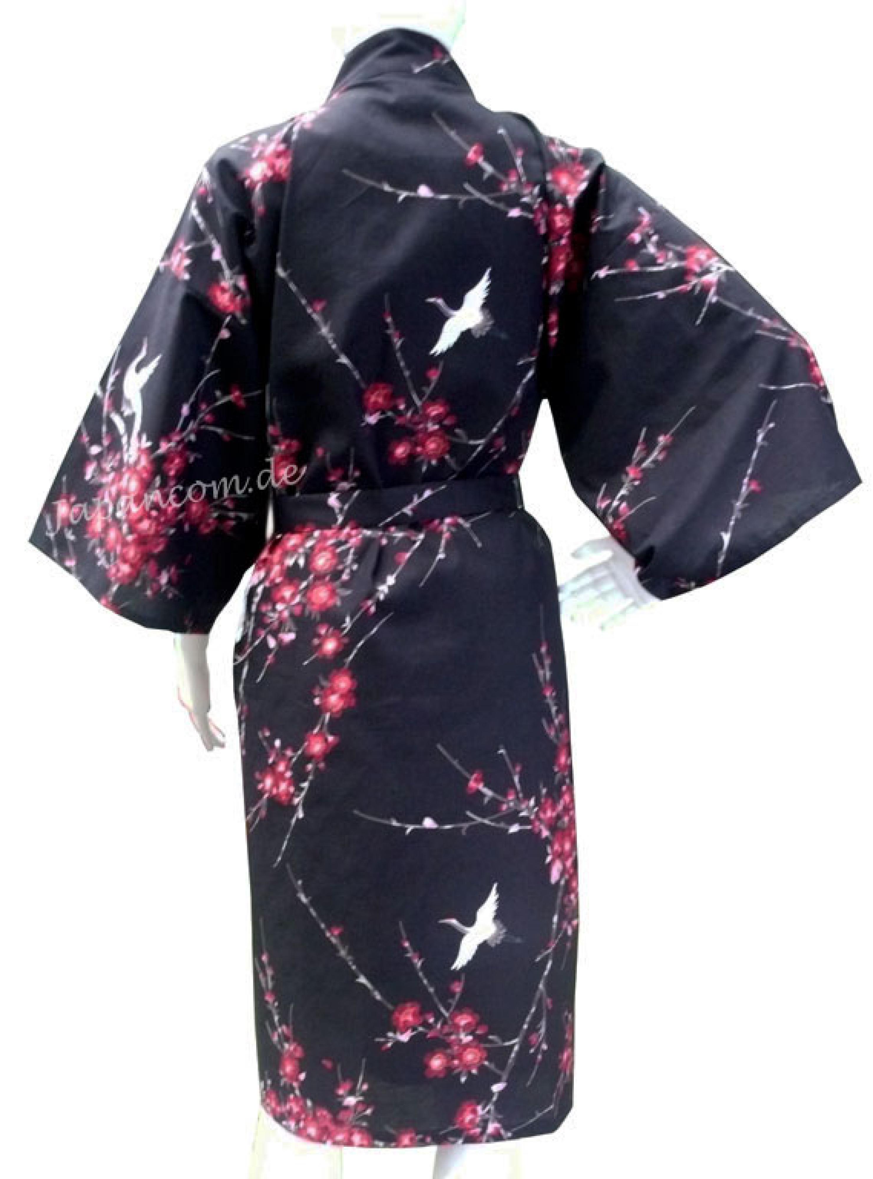 Happi Kimono Cherry Blossom schwarz kurz