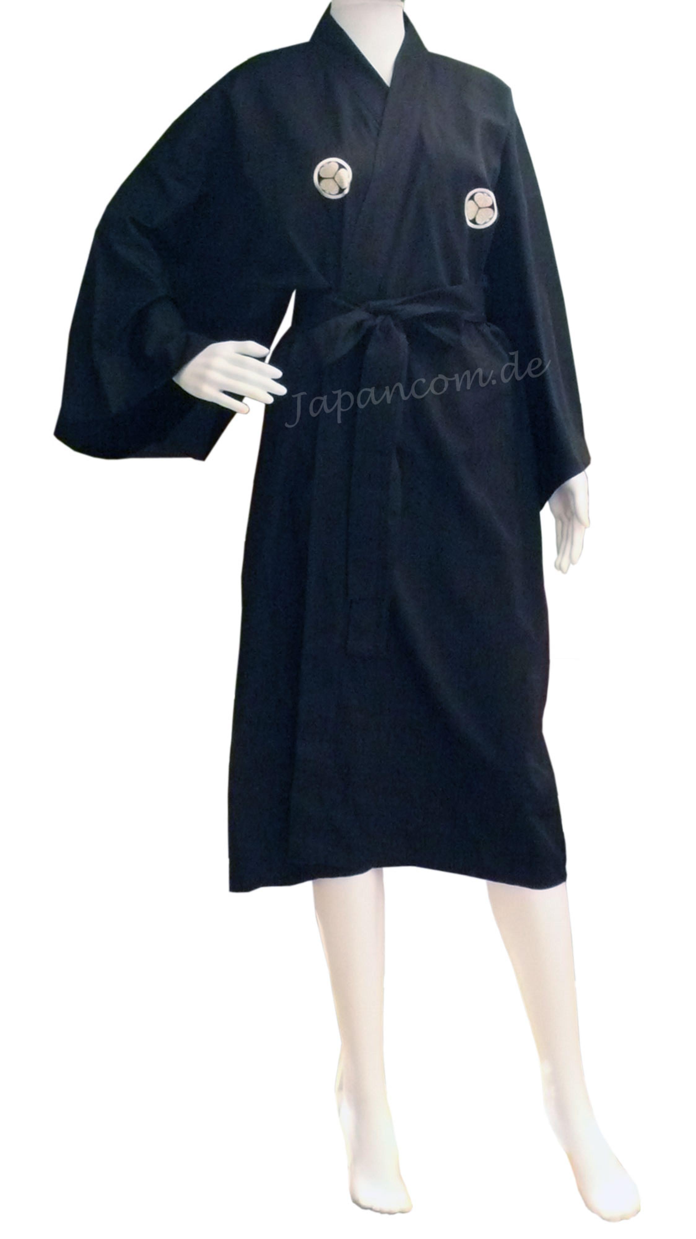 Happi Kimono Mon schwarz gestickt kurz