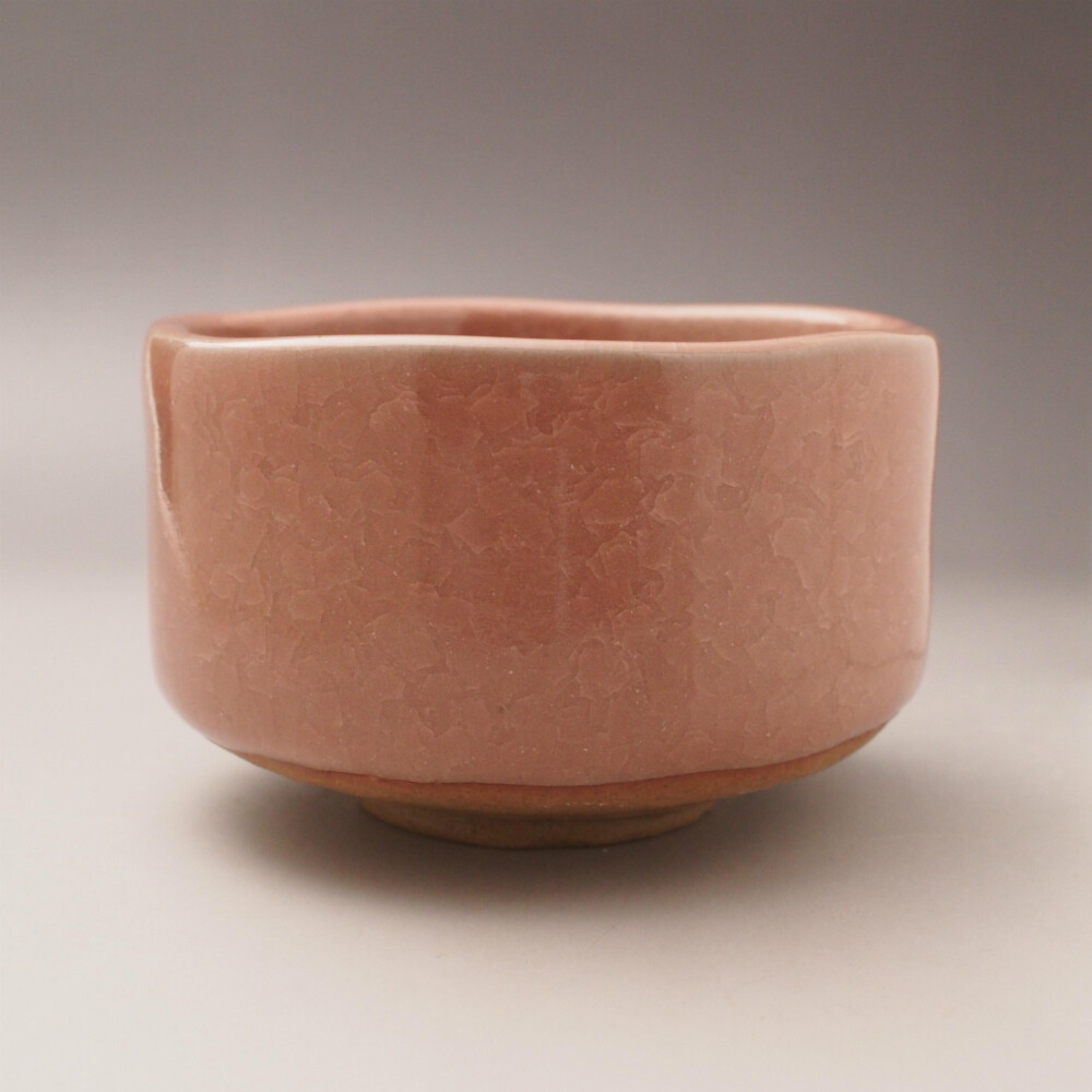 Matchaschale Kanyu Craquele Glasur pink
