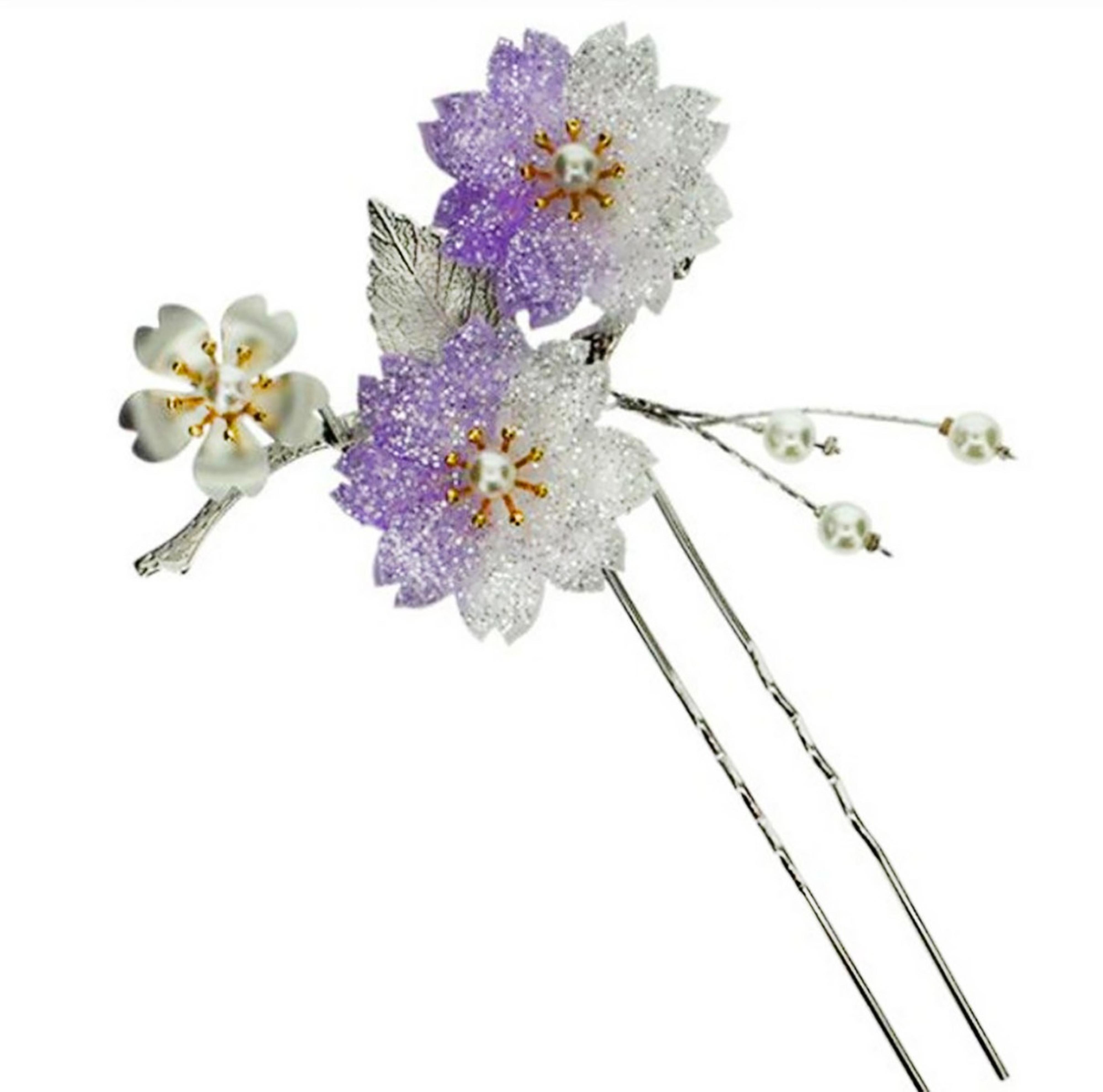 Haarnadel Sakura lila U-Form