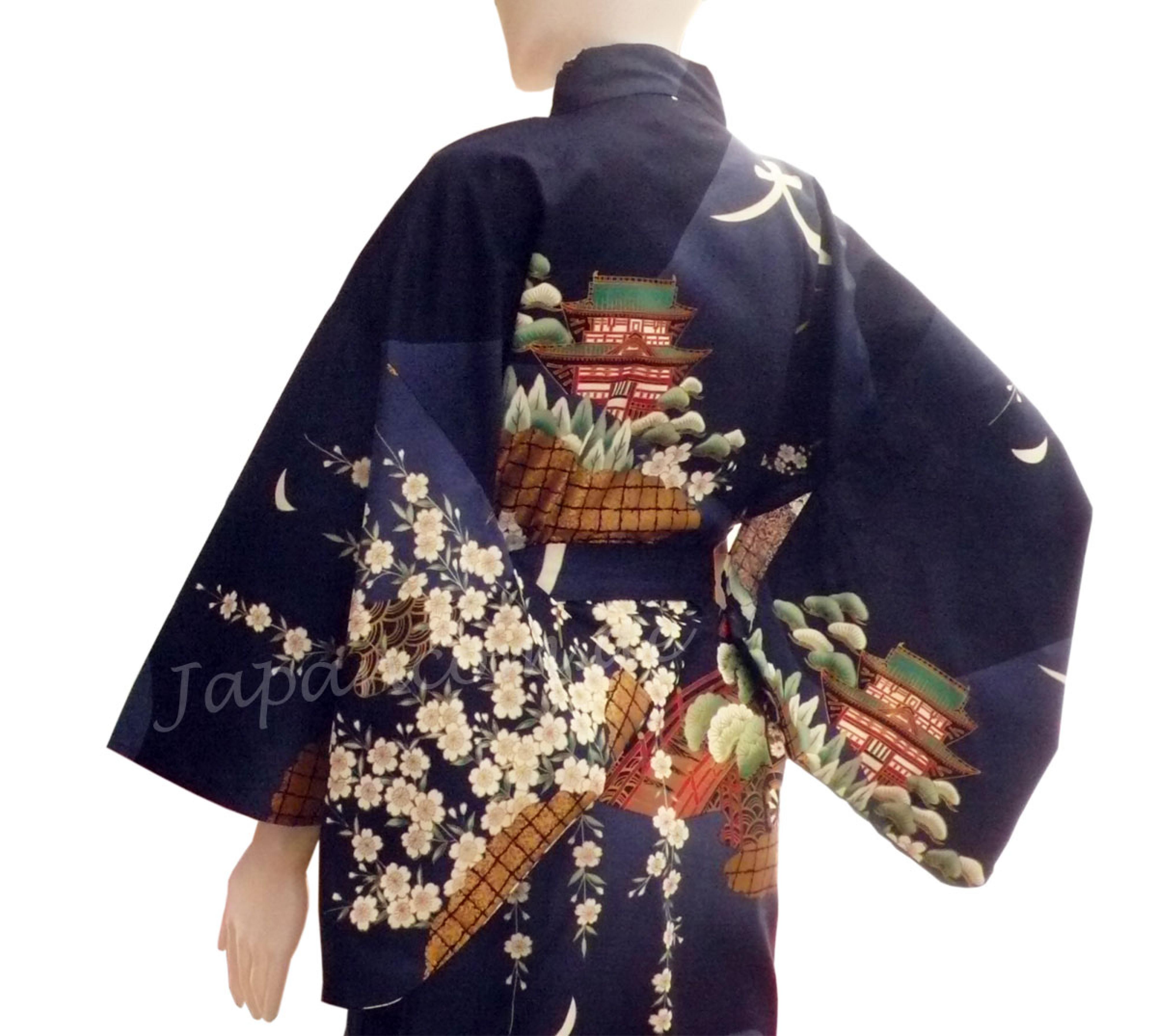 Kimono Daimonji blau, Dame