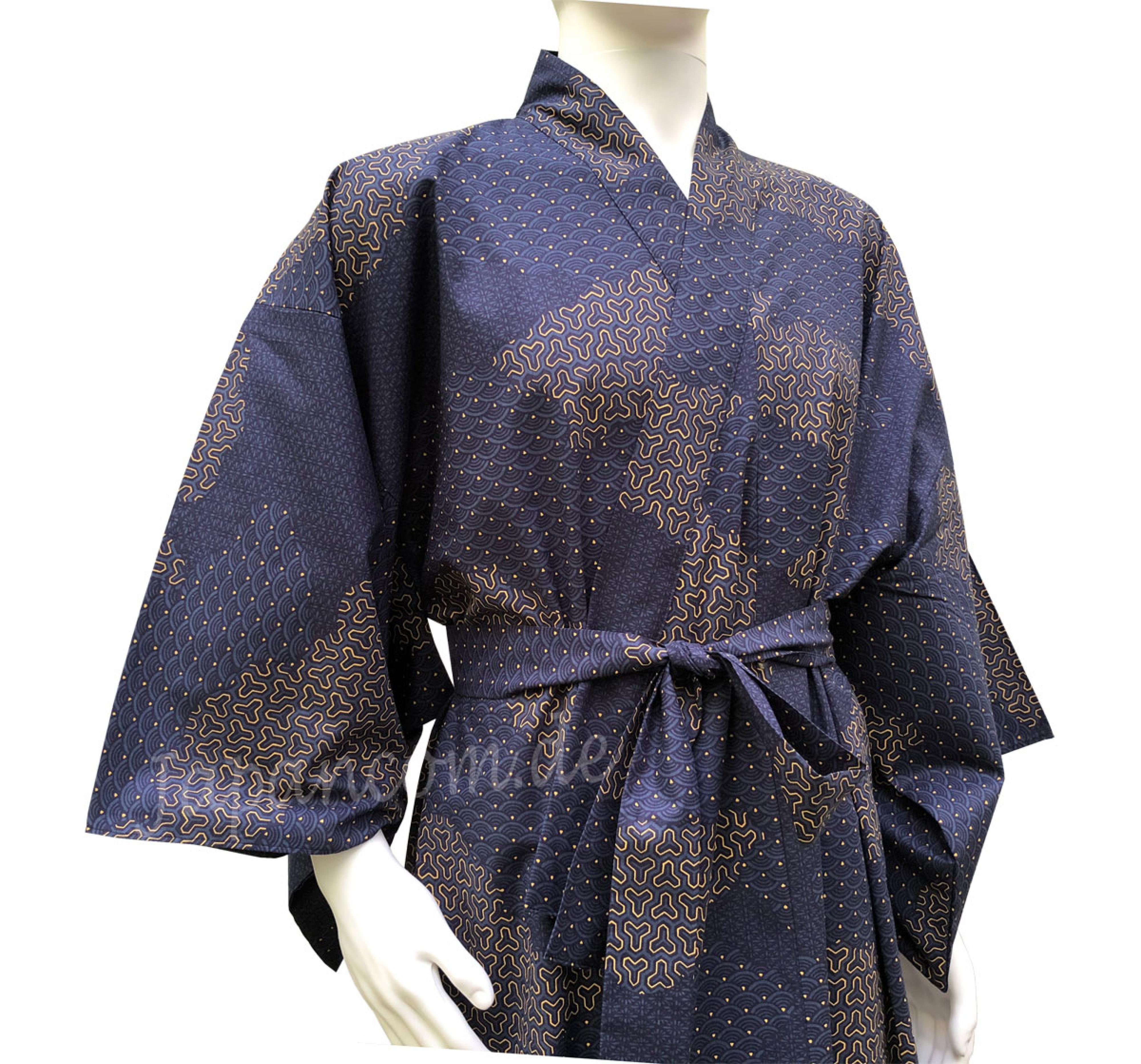 Herren Yukata Kimono Kumo dunkelblau