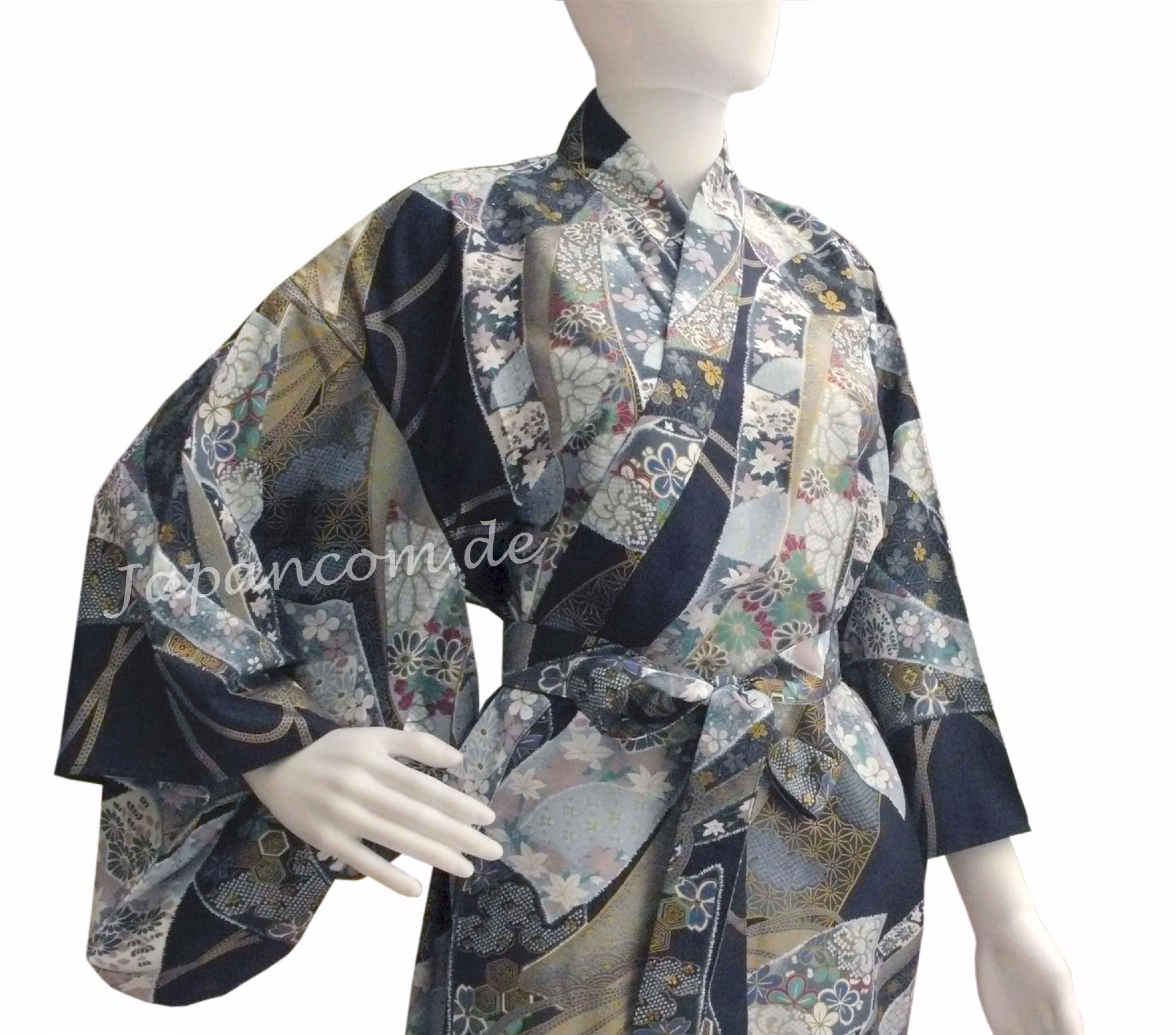 Damen Kimono Ribbon (Schleifenband) dunkelblau