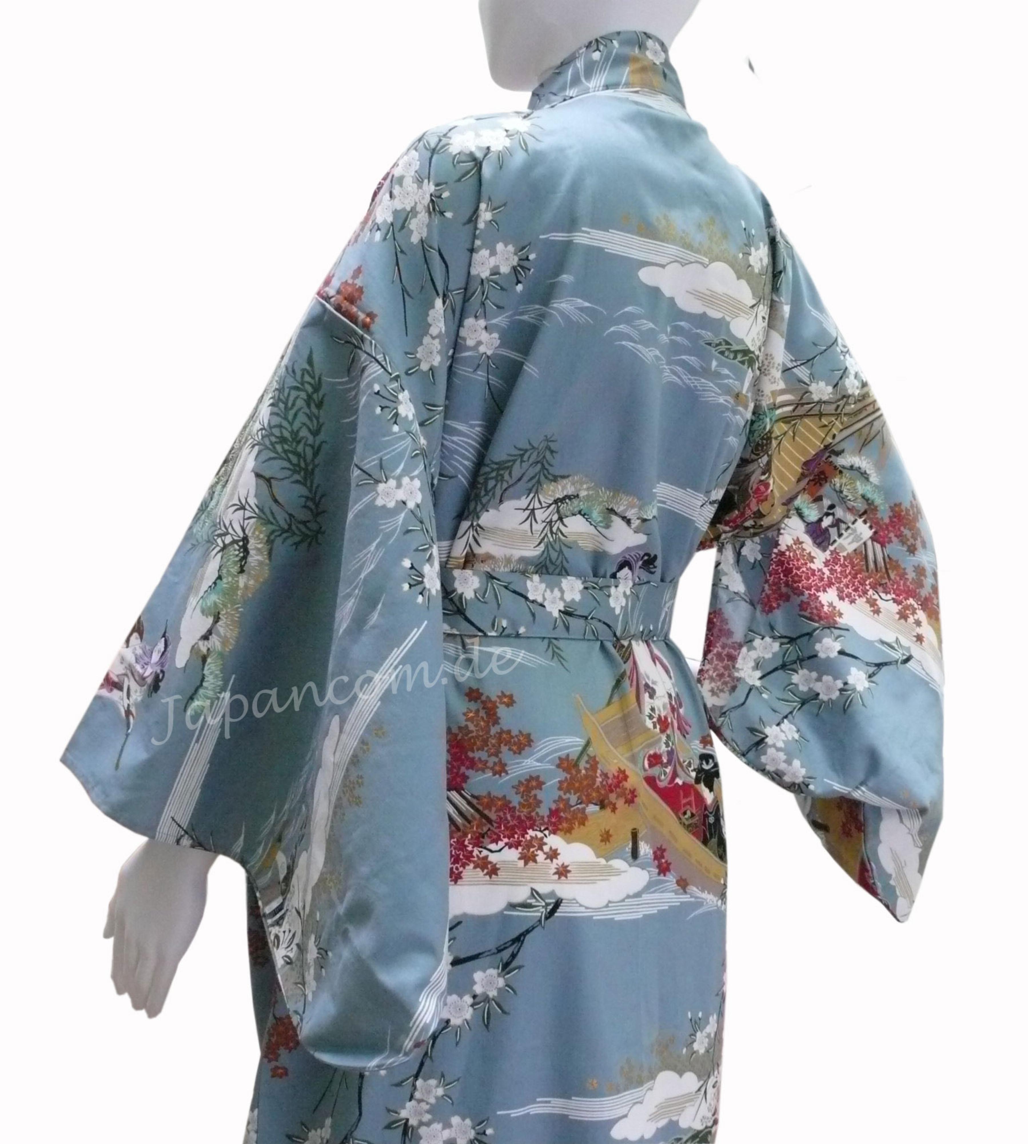 Damen Kimono Ukiyoe türkis