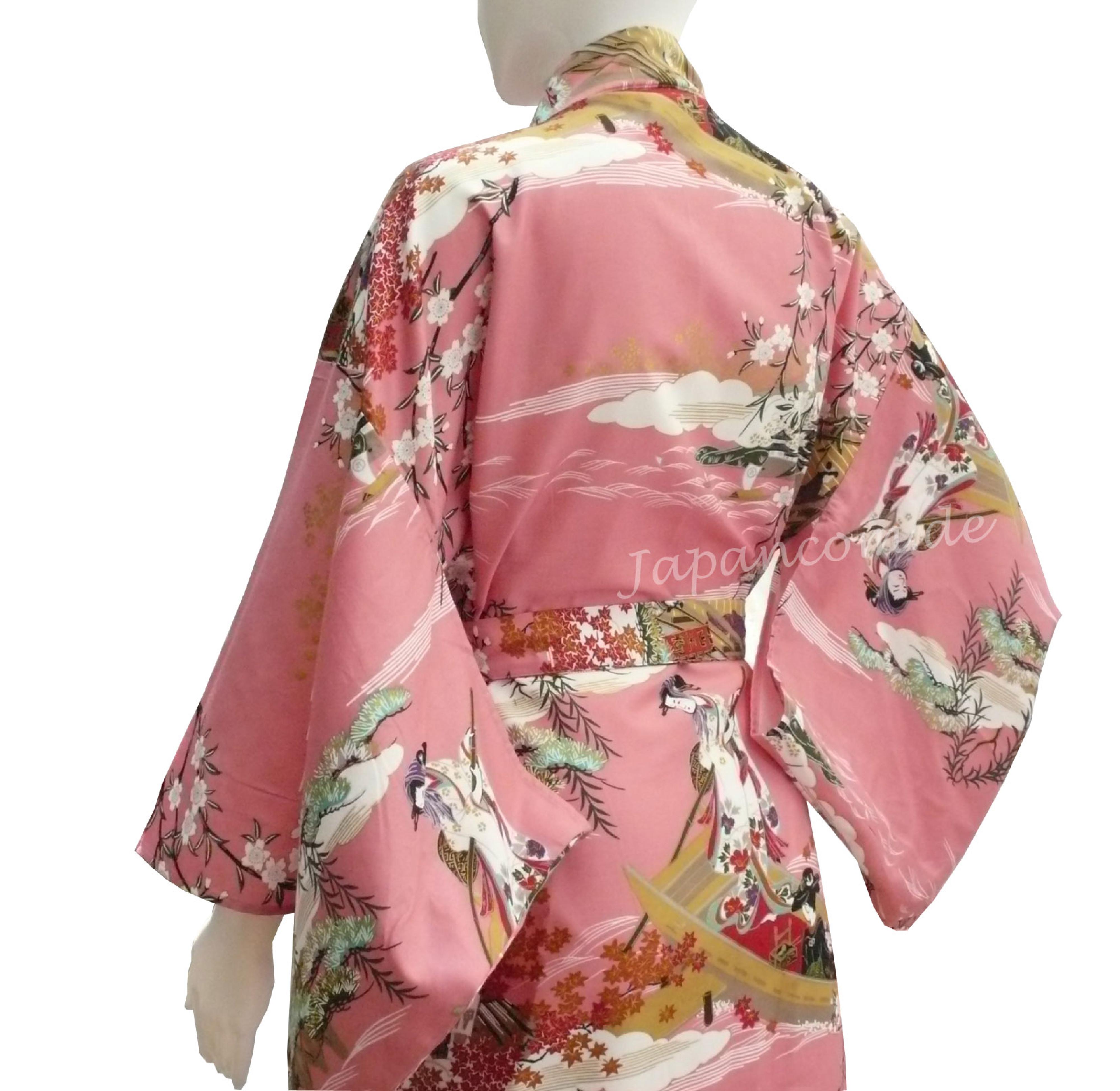 Damen Kimono Ukiyoe pink