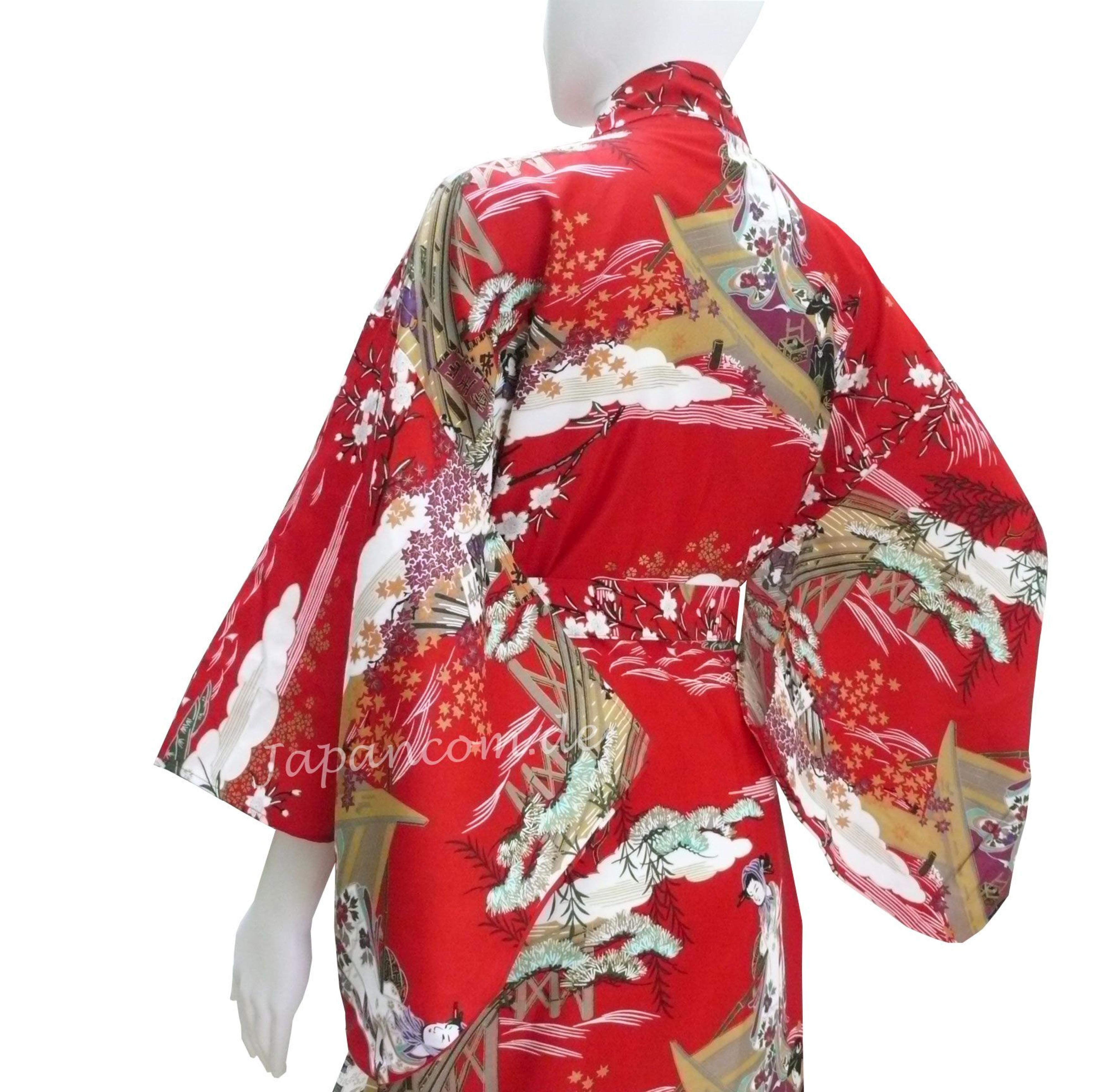 Damen Kimono Ukiyoe rot