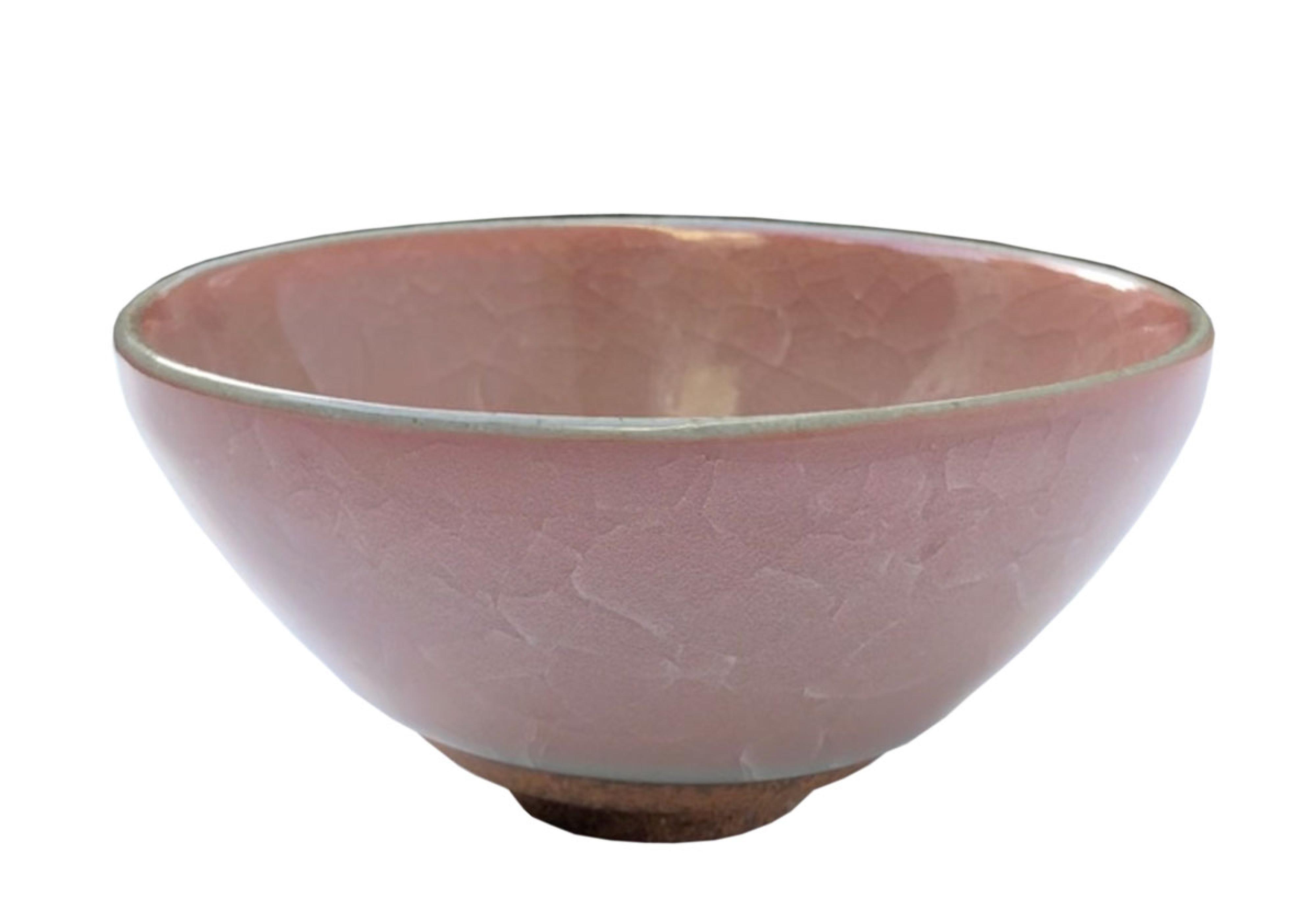 Matcha Schale Craquele pink-weiss