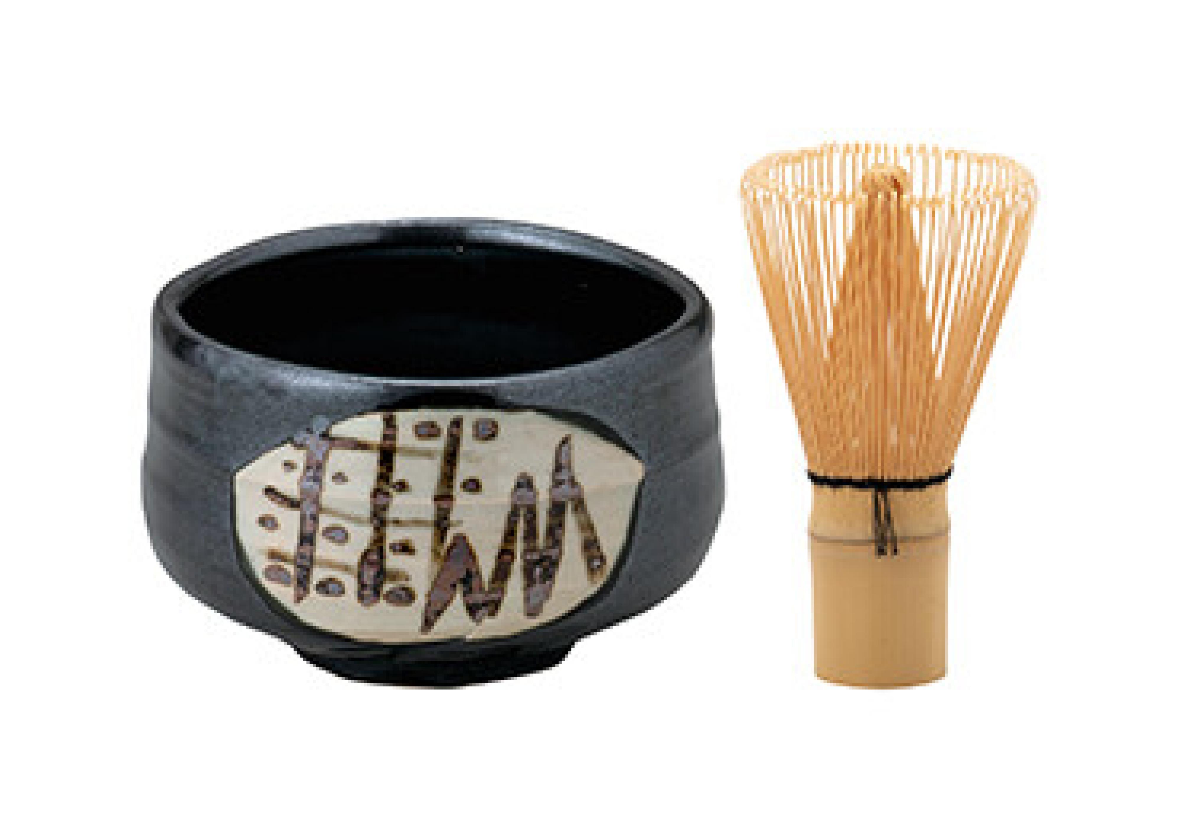 Matchaschale Oribe mit Bambus Teequirl