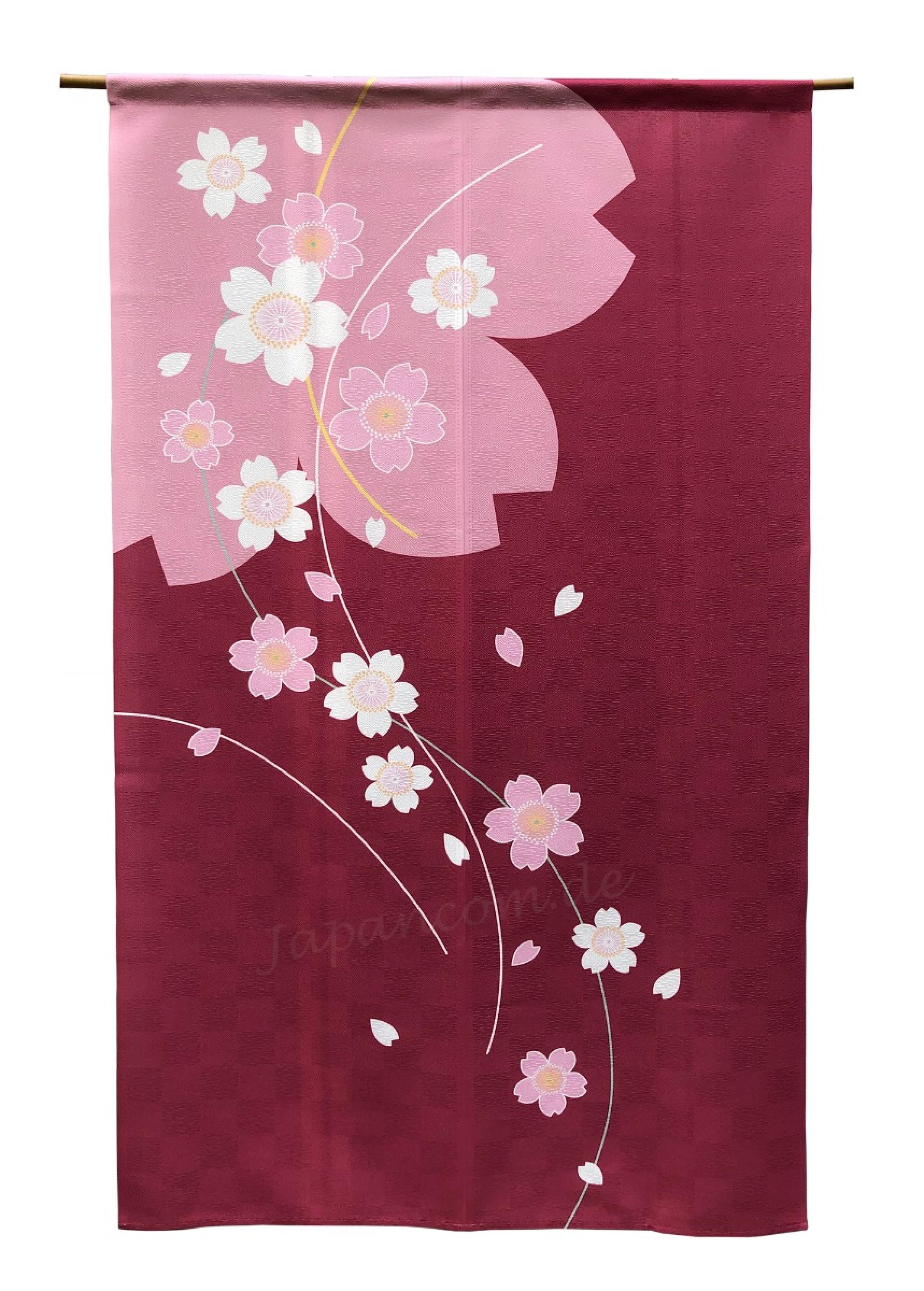 Noren Kyo Sakura Kirschblüten rot