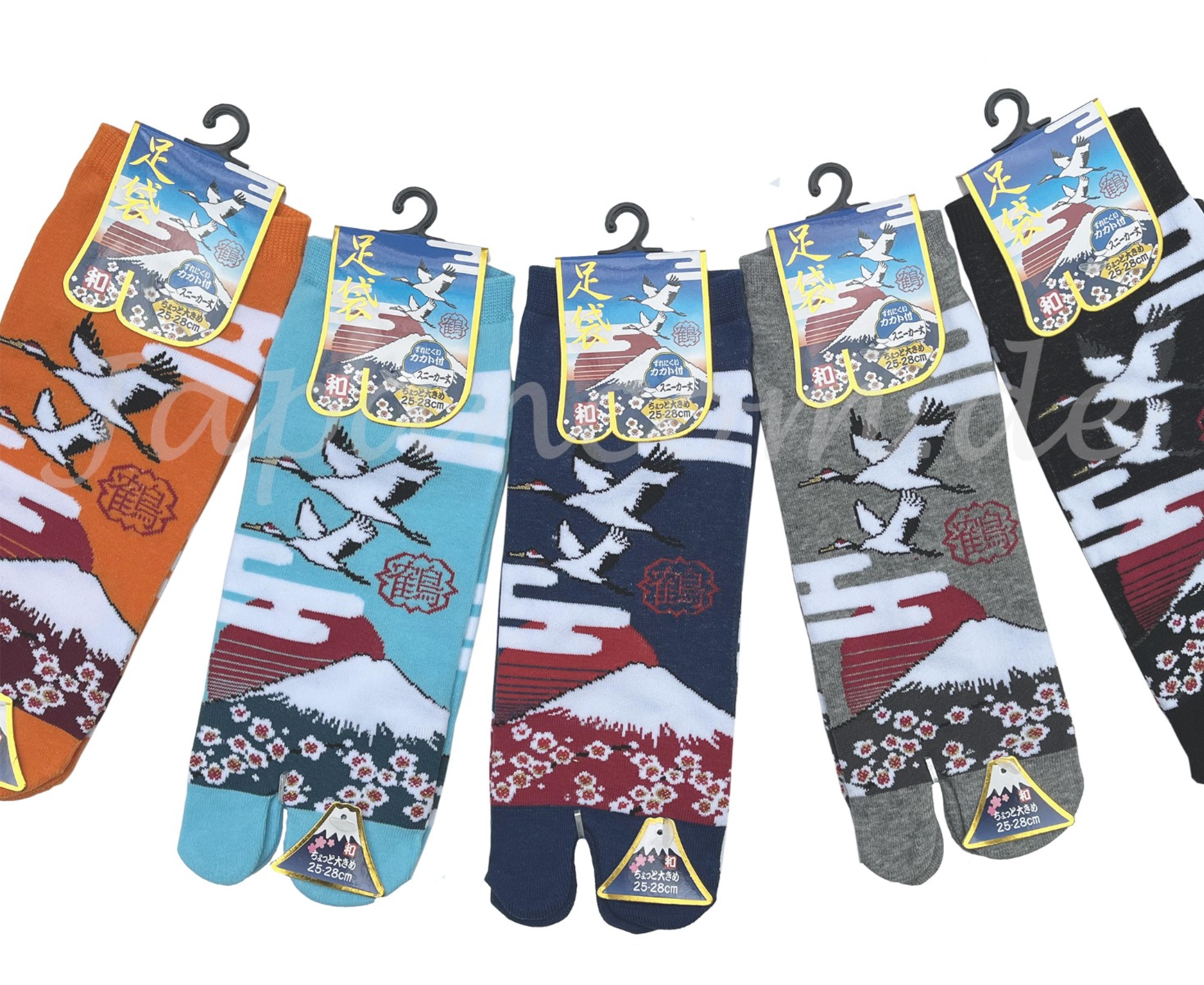 Japan Tabi Socken Fuji und Kranich Größe 40 bis 45