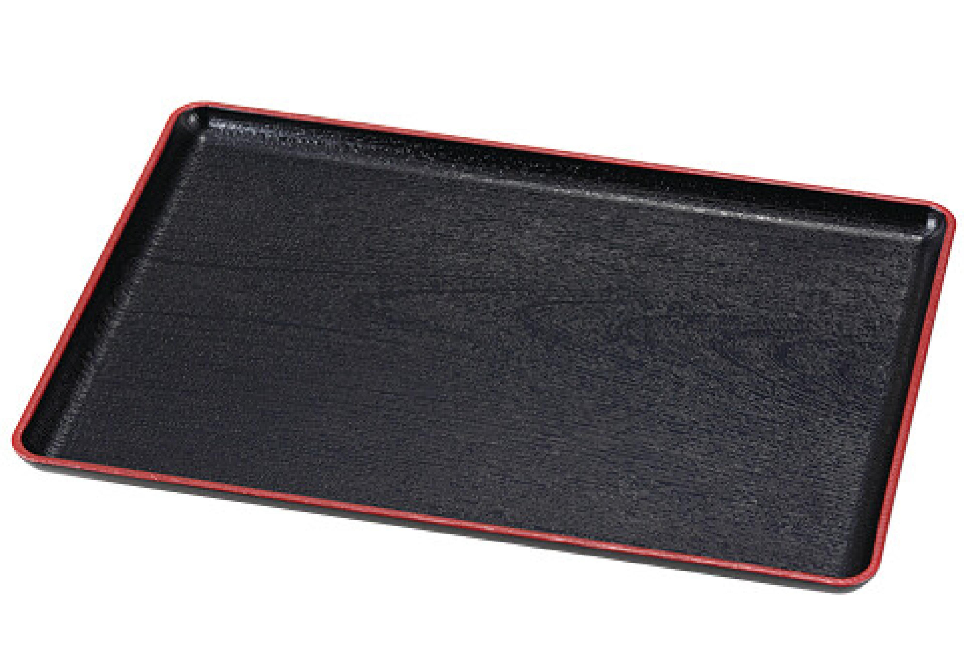 Großes Lacktablett schwarz mit Rotrand 30 x 42 cm