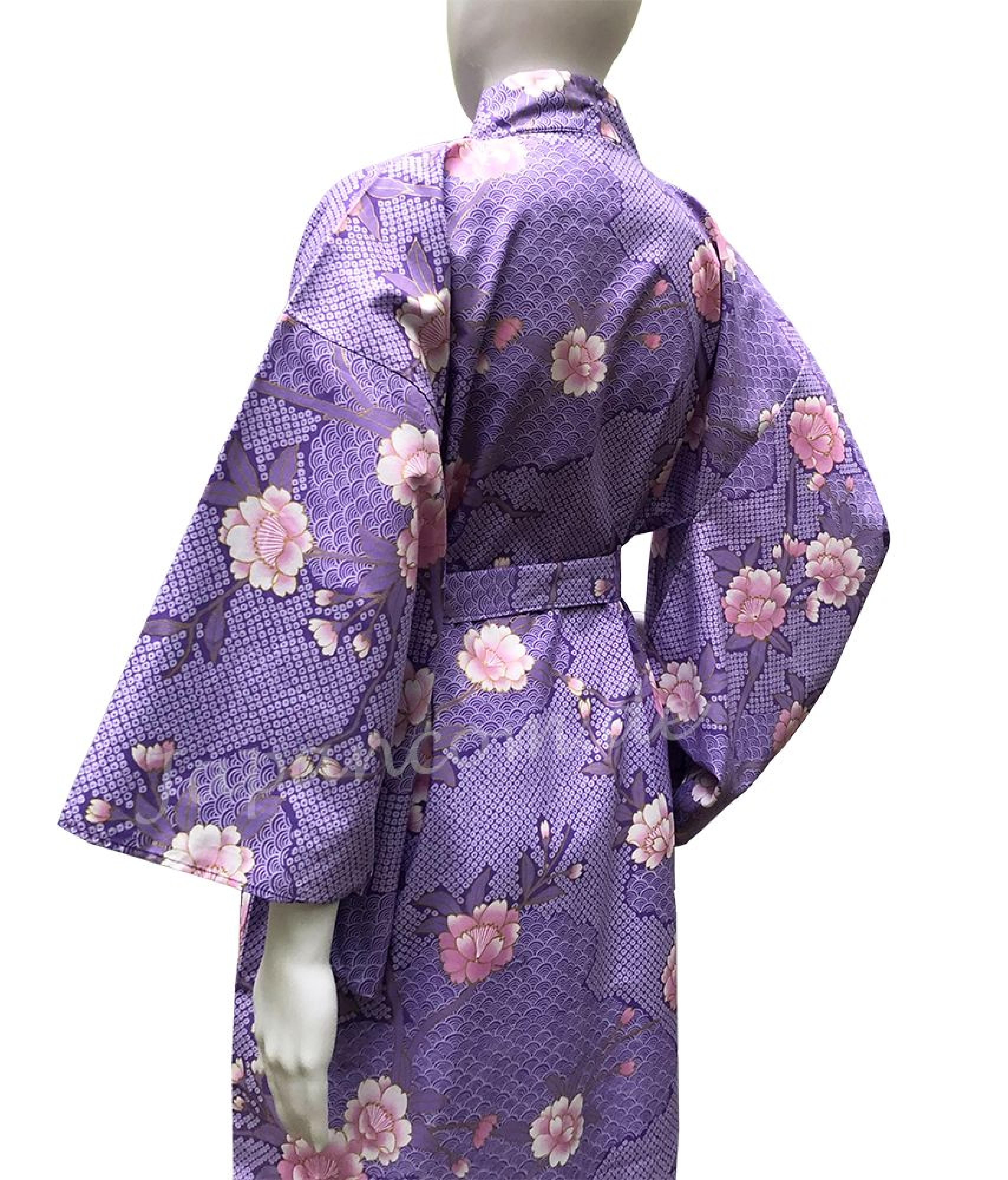 Kimono Yukata Sakura Seikaiha lavendel
