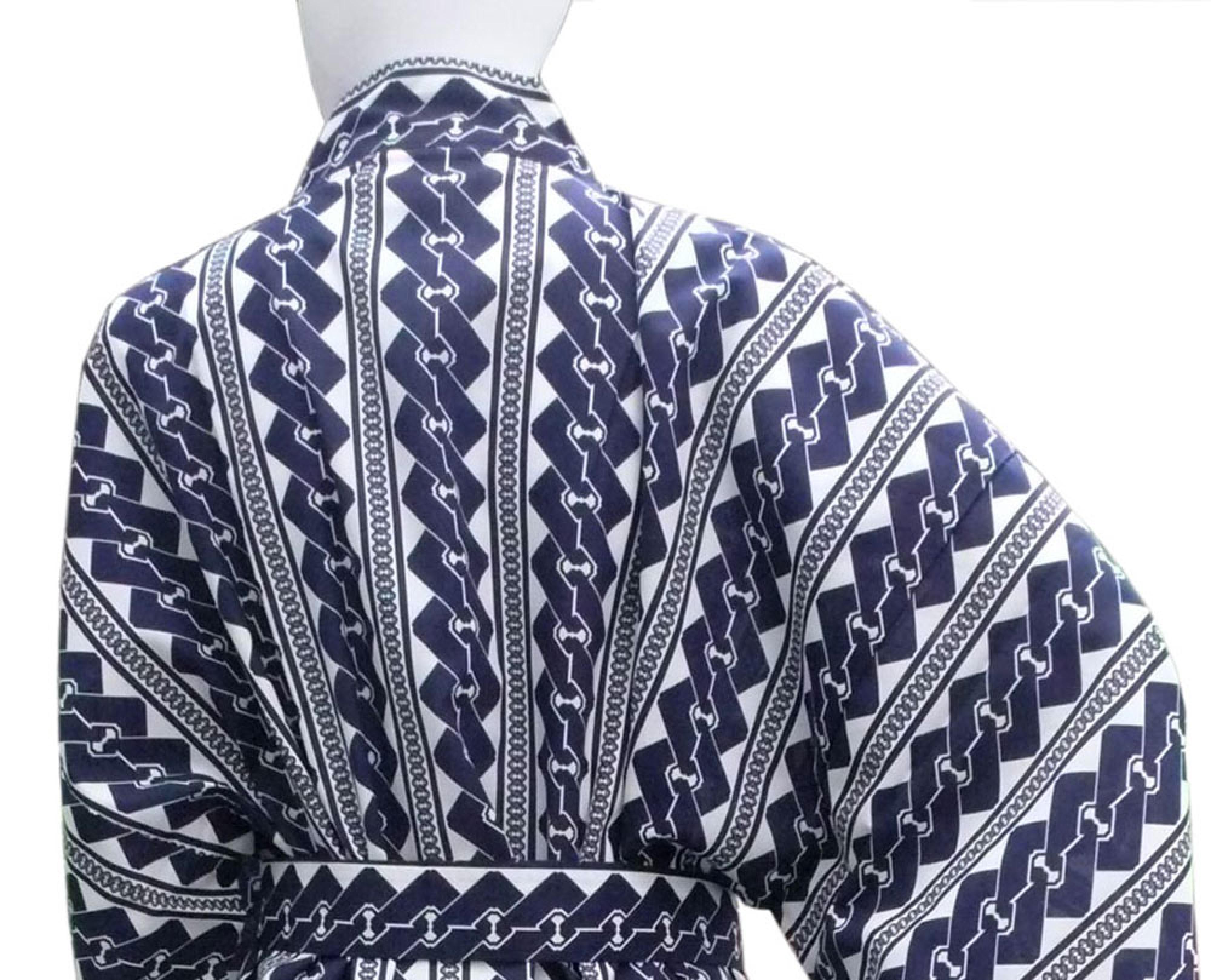 Blau-weißer Yukata Kette XL mit Kettengliedermuster