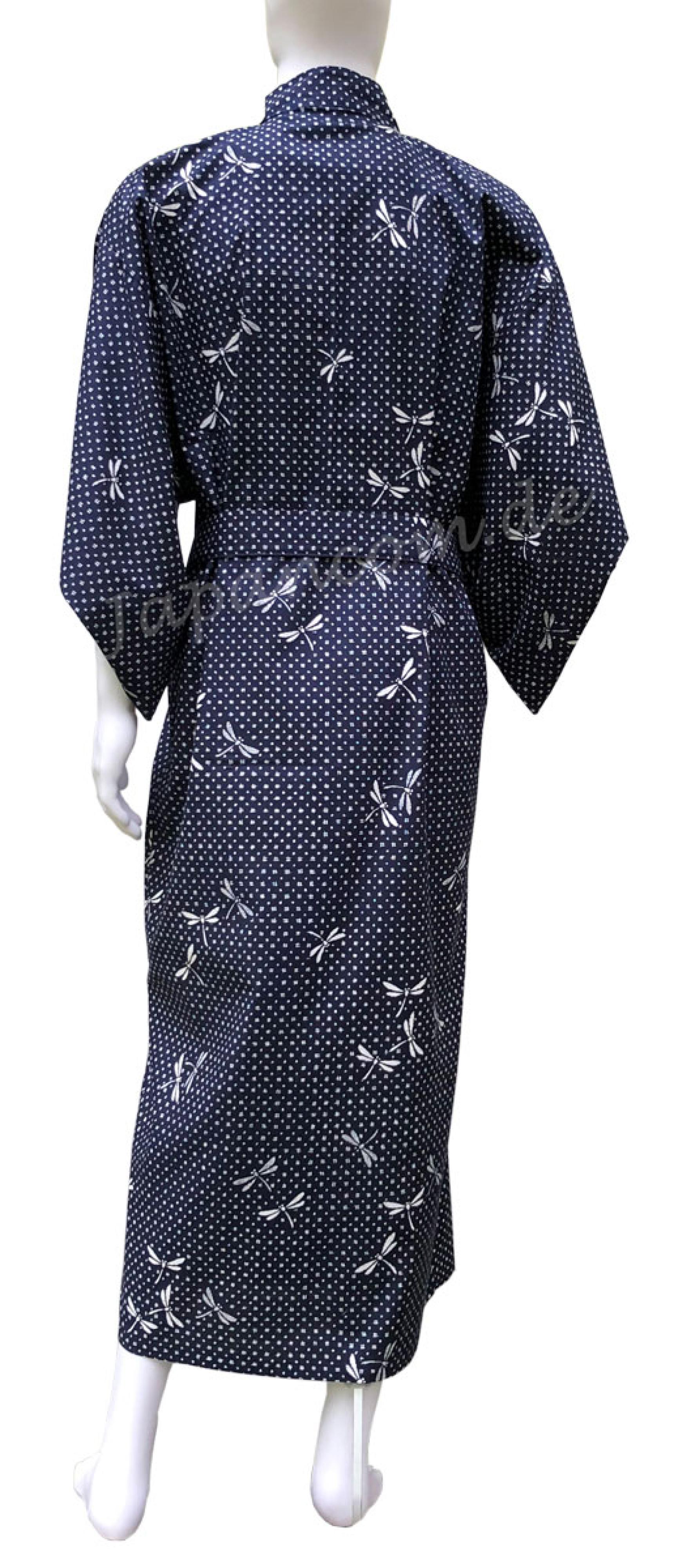 Herren Yukata Kimono Tombo dunkelblau